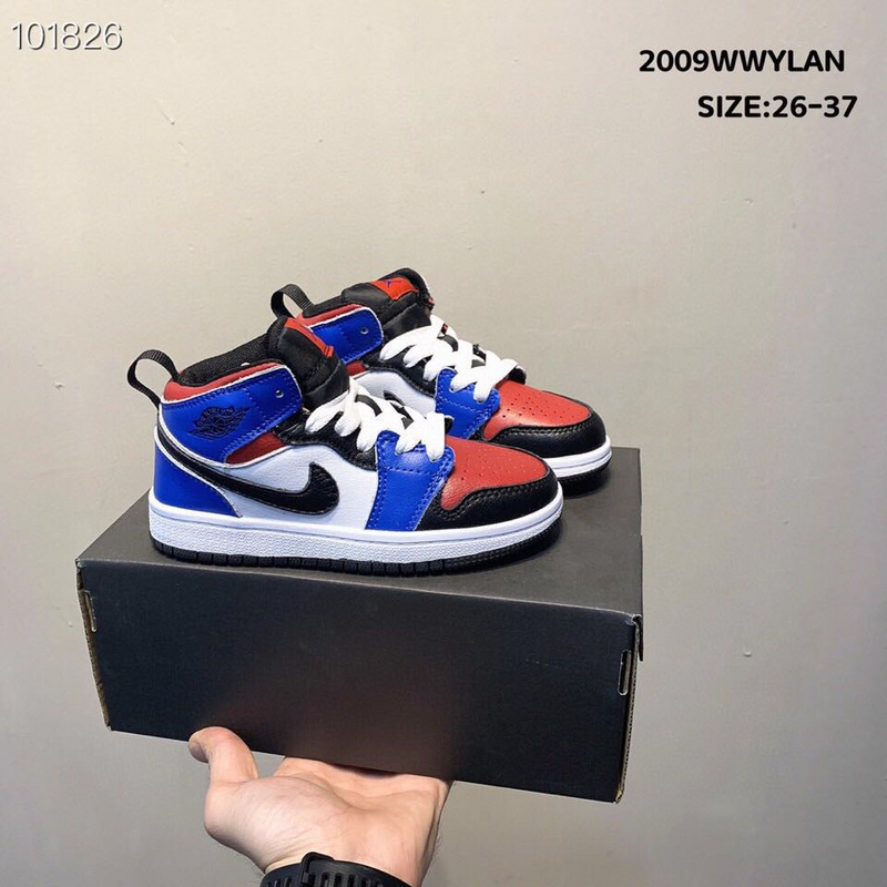 _Real head layer_ Nike Air Jordan Brand 1 AJ1 Jordan first high-end sports children_s shoes basketball shoes 26-37-53a46392